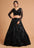 Black Soft Net Sequins Lehenga Set with Thread and Multi Sequins Embroidery